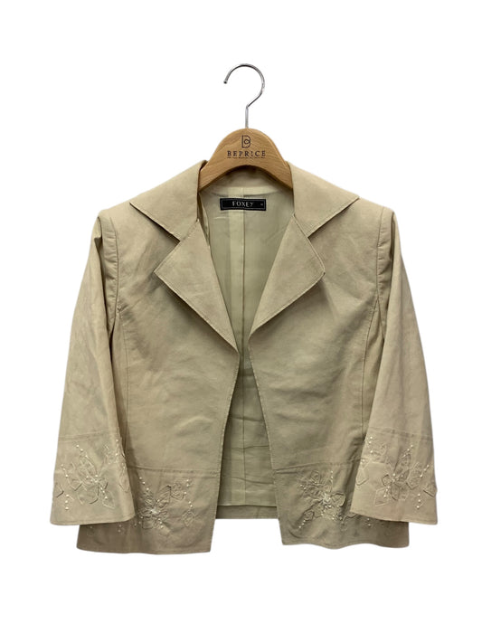 フォクシーブティック 25498 ジャケット 38 ベージュ フェイクレザー IT3N69SEE0XE