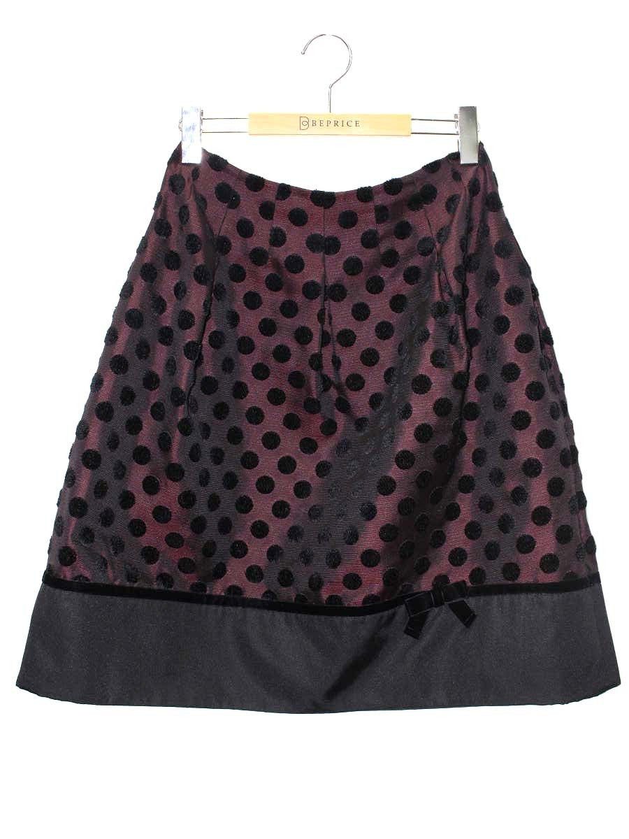 エムズグレイシー 917707 スカート 40 ブラウン ベロアリボン ITFWQVGJU8CC 【SALE】