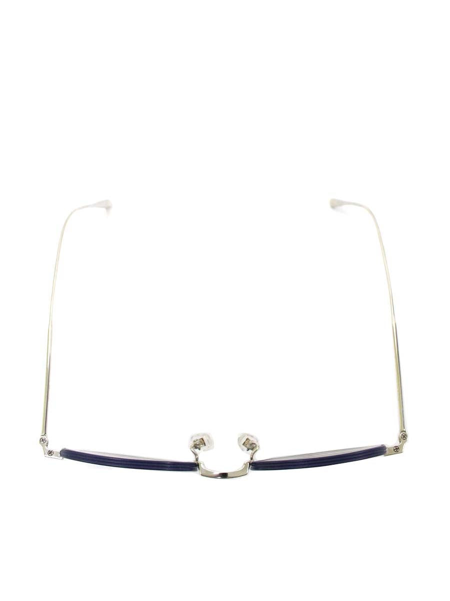 内藤熊八作 N-08 メガネ ネイビー/シルバー チタンフレーム フルリム ボストン ITDK8E39D08O 【SALE】