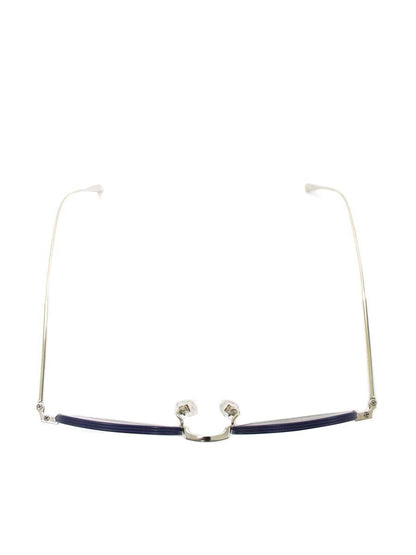 内藤熊八作 N-08 メガネ ネイビー/シルバー チタンフレーム フルリム ボストン ITDK8E39D08O 【SALE】