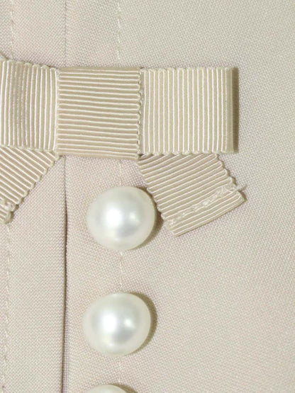 エムズグレイシー 317301 スカート 38 ベージュ パール付きフレア IT7E3W05DS86