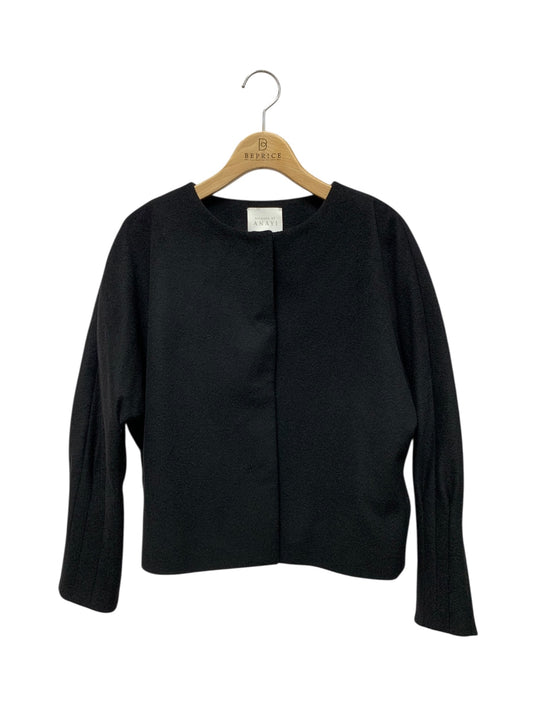 アナイ 111722-10-050-95-360 ノーカラージャケット 36 ブラック カシミヤ混 IT0MI9PH6CC0