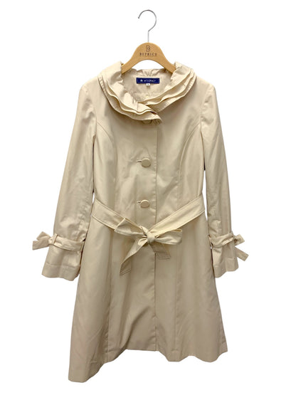 エムズグレイシー 229101 コート 38 ベージュ ライナー付き フリルカラー ITA6U0CCGDSO