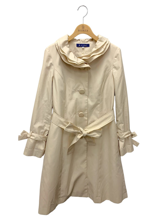 エムズグレイシー 229101 コート 38 ベージュ ライナー付き フリルカラー ITA6U0CCGDSO