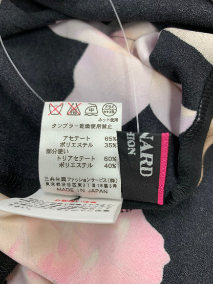 レオナールファッション 0149206 42 ブラック フラワープリント ボウタイブラウス ITLQKNU75P4E