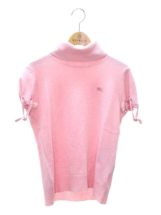 バーバリーブルーレーベル FBF89-625-12 ニット 38 ピンク タートルネック 袖ベルト ITWE4Q3VQPTS