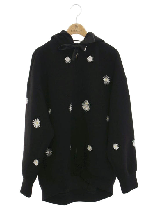 チェスティ 24A401 ジップアップパーカー 1 ブラック マーガレットフラワー刺繍 ITX3DPERL9KO