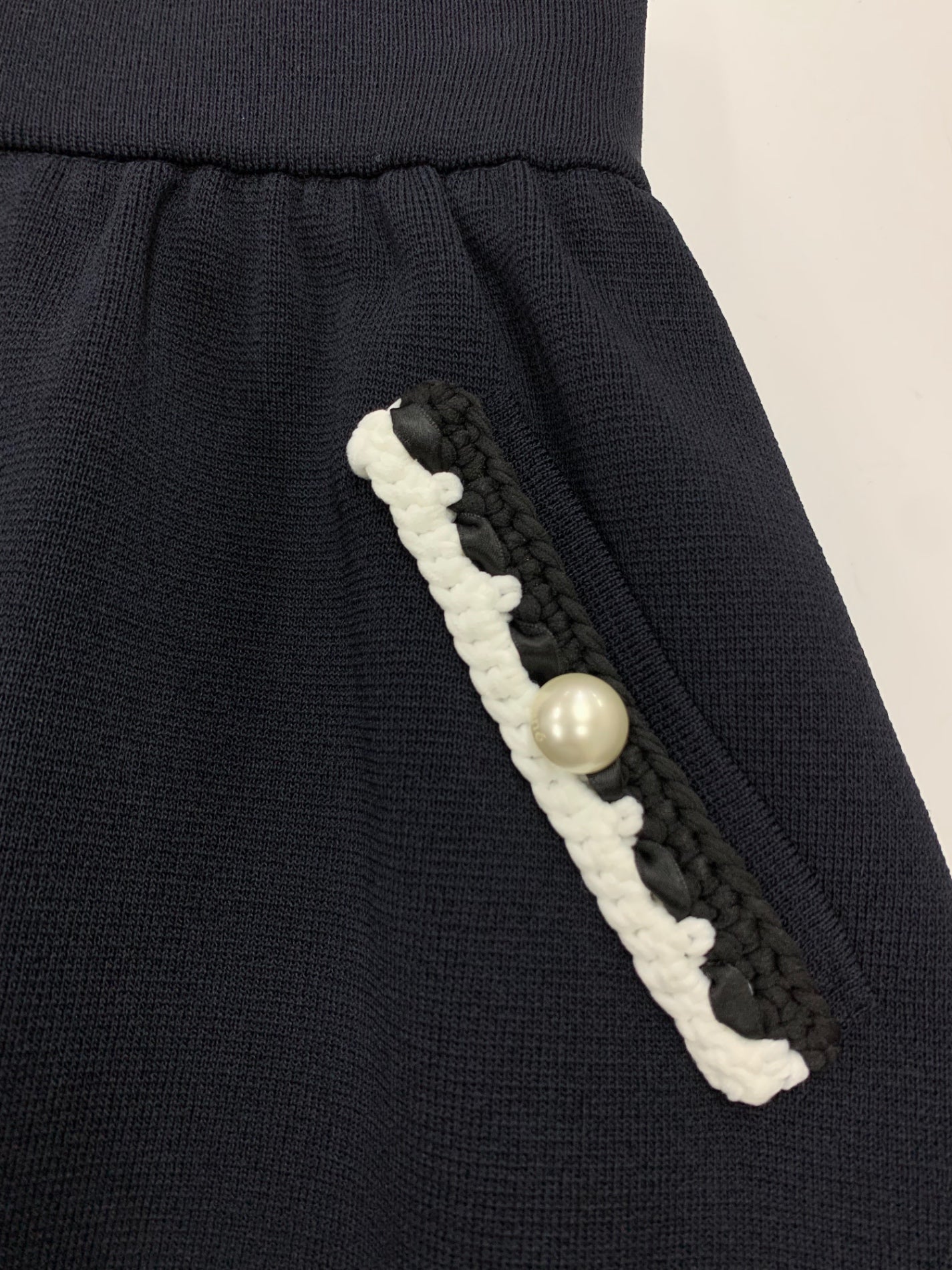 ルネ 6212097 スカート 36 ネイビー ニット パール フレア ITE47PB5P0I8 【SALE】