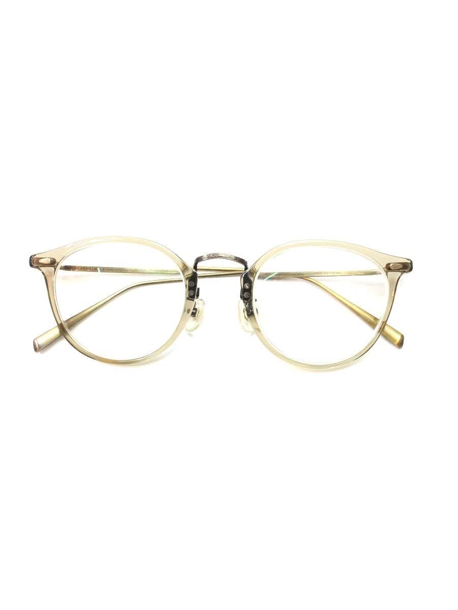 金子眼鏡 designed by UNITED ARROWS Logan メガネ ベージュ コンビフレーム フルリム ボストンシェイプ IT4LPIHYLP1E