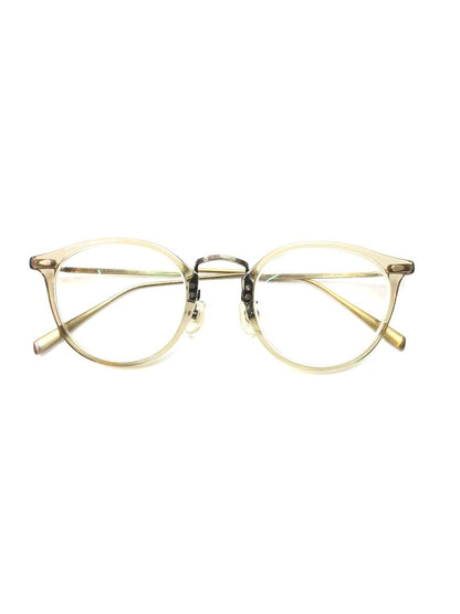 金子眼鏡 designed by UNITED ARROWS Logan メガネ ベージュ コンビフレーム フルリム ボストンシェイプ IT4LPIHYLP1E
