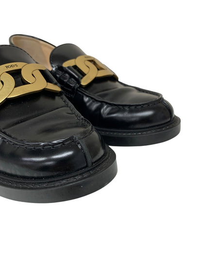 トッズ XXW59C0EN90SHAB999 ローファー 37 ブラック ケイト メタルチェーン IT3ODNMNP77K