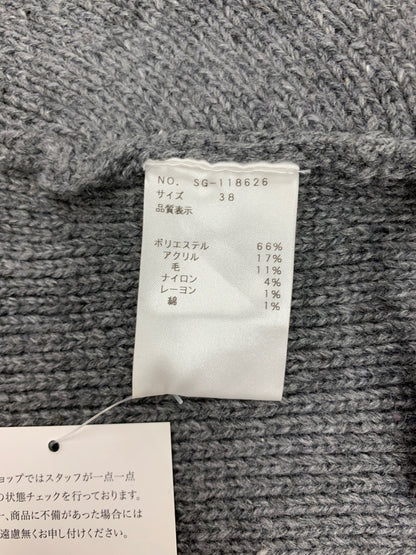 エムズグレイシー ケープ風フリルジレ 118626 ニット セーター 38 グレー ITWJN8FWA9XY