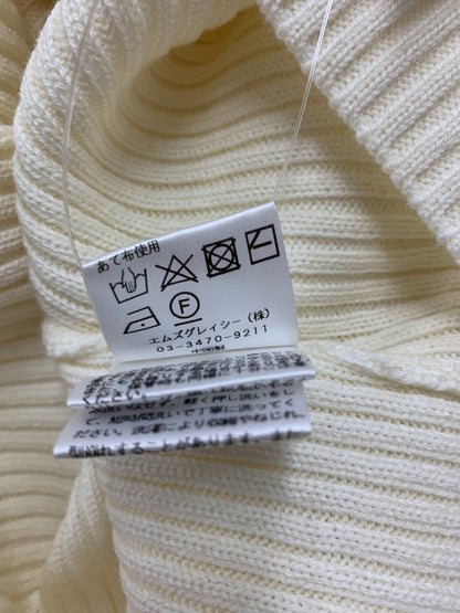 エムズグレイシー ロゴ刺繍入りタートルネックセーター 418611 ニット 40 アイボリー ボタン ITACPHCBLQDW