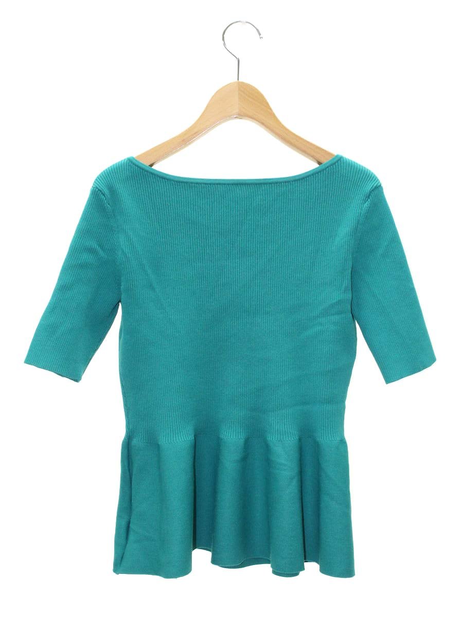 エムズグレイシー 518315 ニット 40 グリーン リボン ペプラム