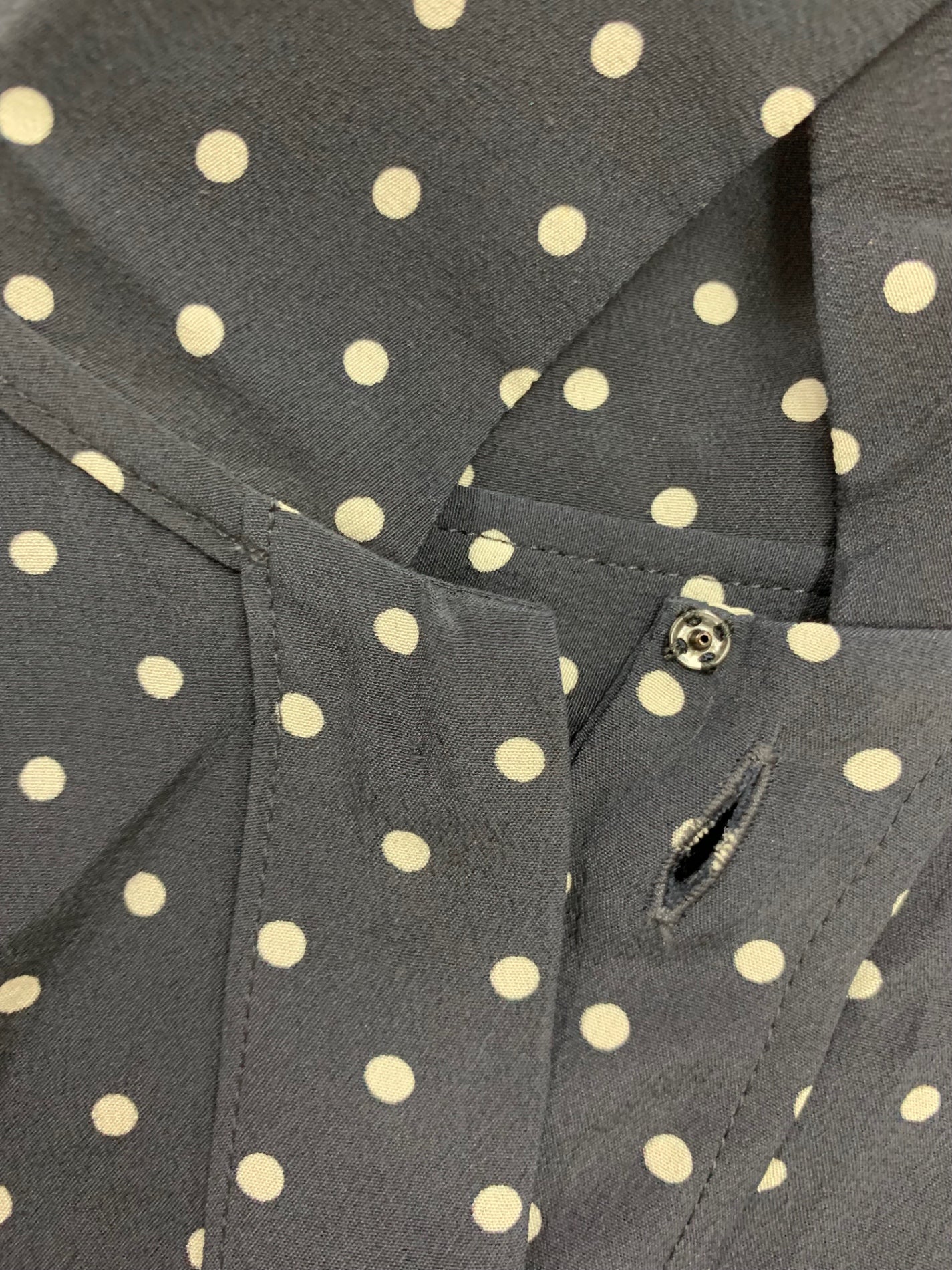 フォクシーブティック ヴェロニク ブラウス 42689 シャツ 38 ネイビー 水玉 ドット ITSBX70U7IRS