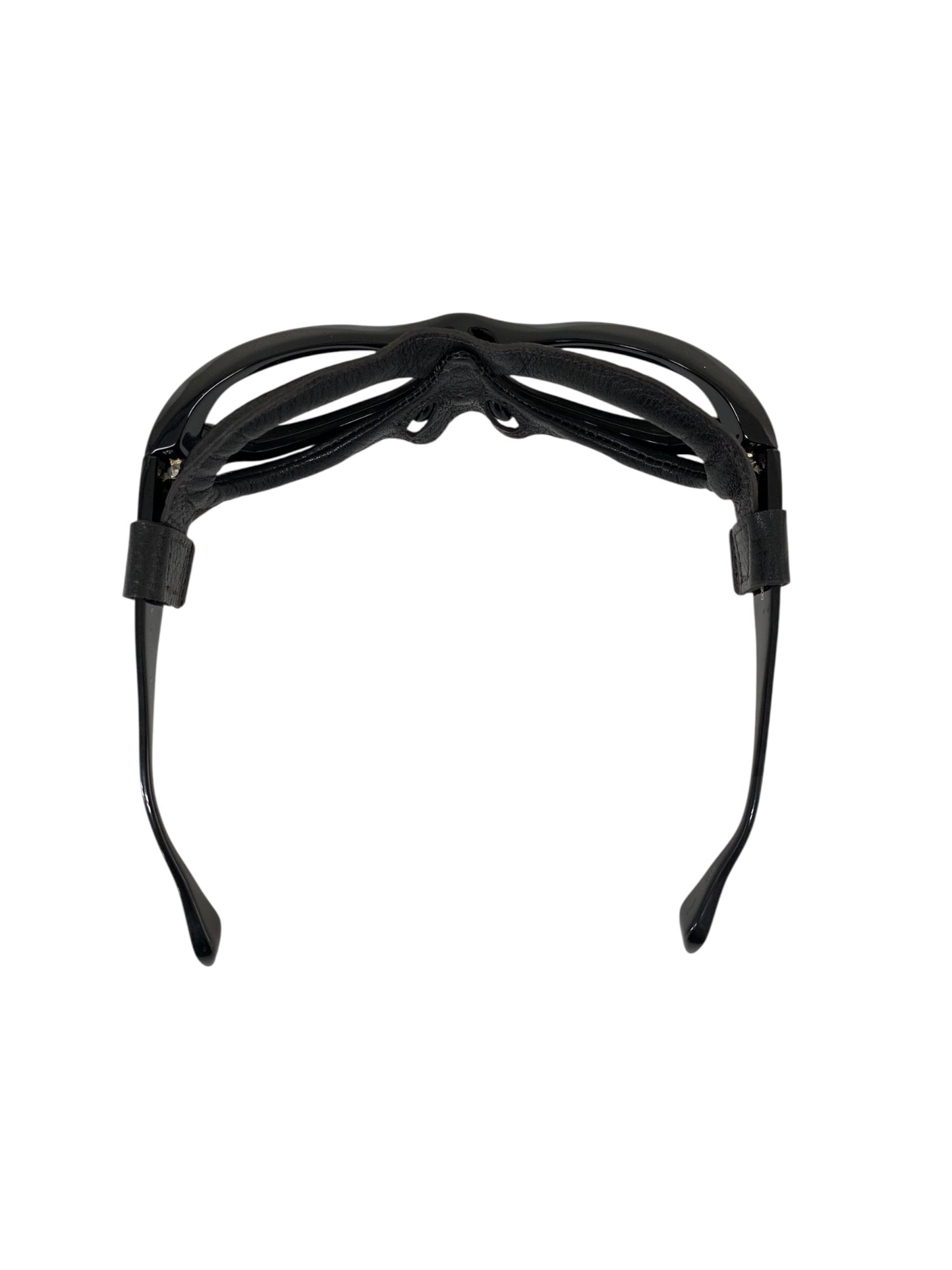 ファクトリー900 FA-160 メガネ ブラック ゴーグルシリーズ 本革フード付き セルフレーム フルリム ITKVWJ3XJBB4