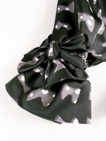 エムズグレイシー 010509 ブラウス 40 ブラック リボン 総柄 ITCYNH7OOOG8