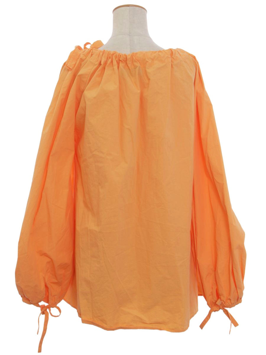エムエスジーエム 3042MDM101 カットソー 38 オレンジ パフスリーブ ギャザー ITGZCWKALKQW
