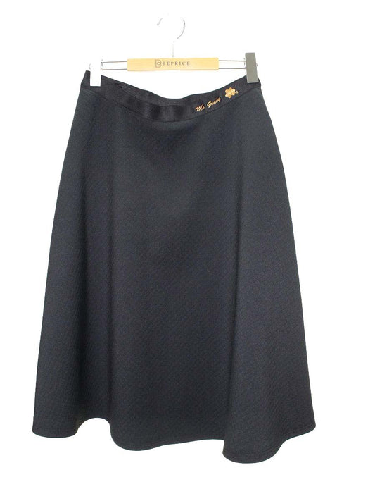 エムズグレイシー 317526 スカート 40 ブラック キルティング マトラッセ フレア ITYYE441S3O8