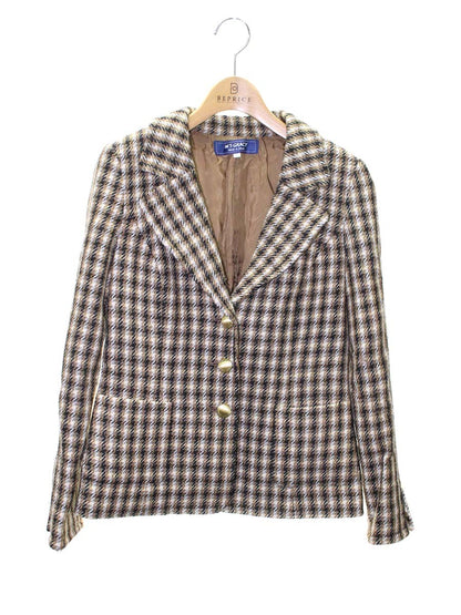 エムズグレイシー 914533 ジャケット 38 ブラウン チェック柄 ウール混 IT89Y1O3M3CL