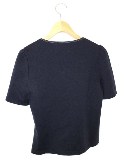 エムズグレイシー 915312 Tシャツ カットソー 38 ネイビー 胸リボン ステッチ IT26P7Y26Q50