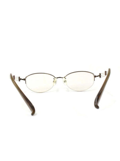 ラインアートシャルマン XL1008 メガネ ブラウン メタルフレーム ハーフリム オーバル ITYE9KXVO4YC