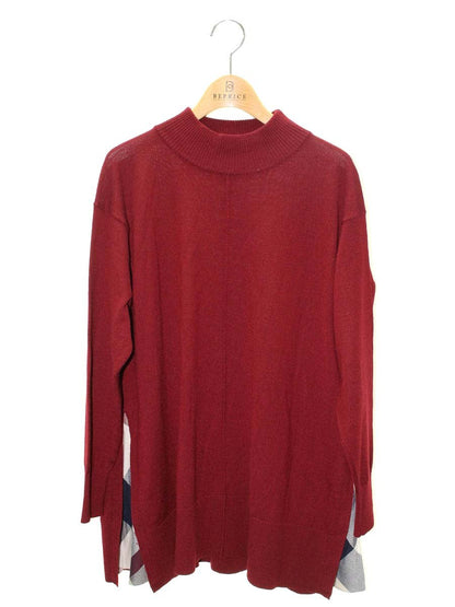 ブルーレーベルクレストブリッジ 55N12-652-19 ニット 38 ワインレッド ボトルネック サイドチェック切替 ITL5DQG8O3RW