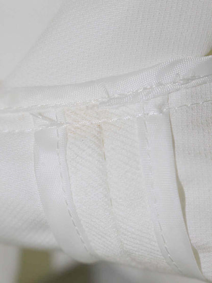 エムズグレイシー 424304 ジャケット 38 ホワイト ノーカラー ステッチ ITFSLGT96KIS