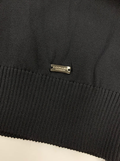 レオナールファッション 0377743 カーディガン 38 ブラック 立体 刺繍 ビジュー ITKNF4DJK3OC