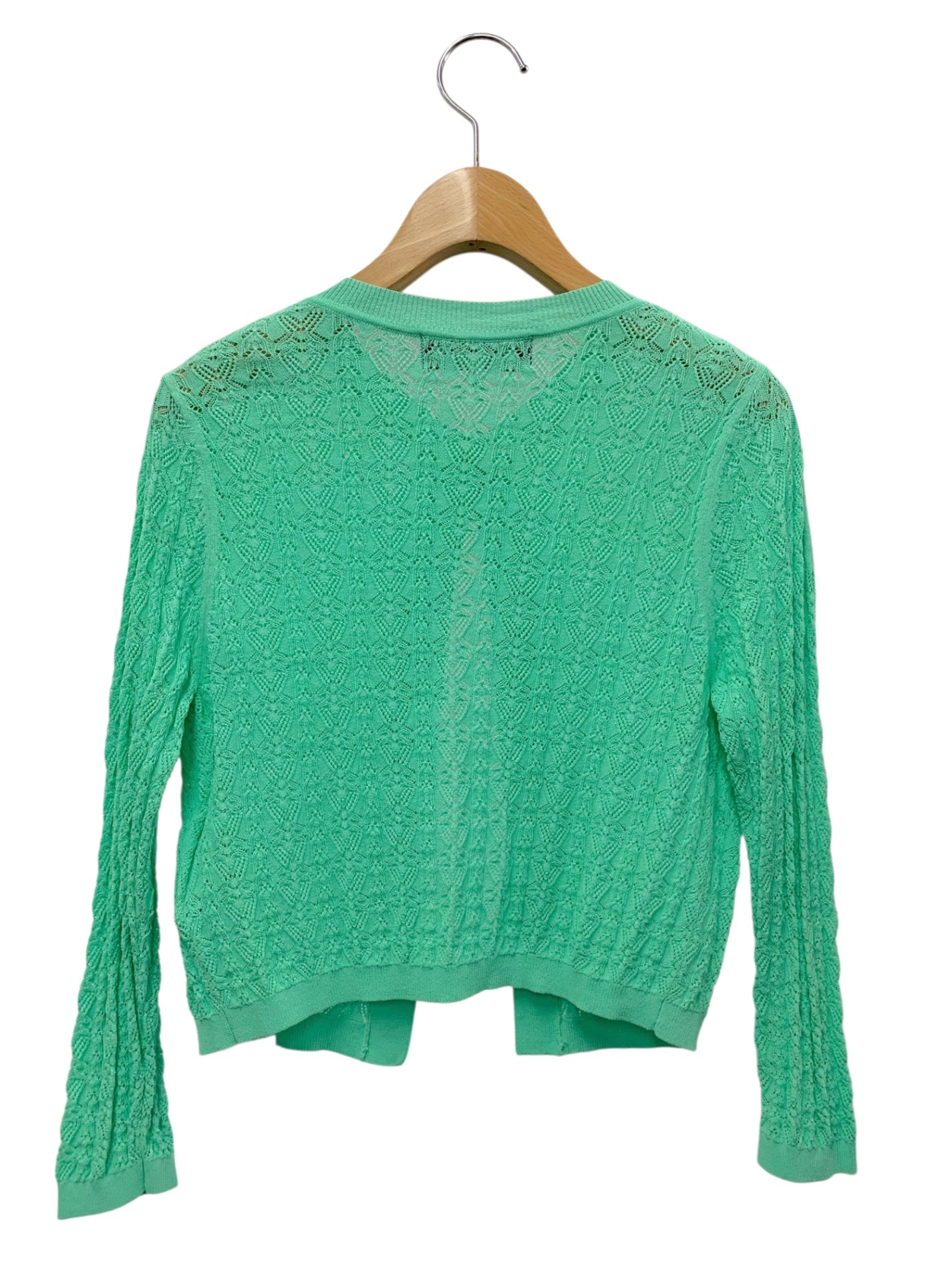 エムズグレイシー レーシー調カーディガン 418334 38 グリーン レース ITLR0MYVC3P1