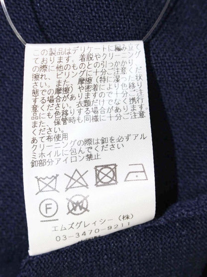 エムズグレイシー 218510 ニット セーター 38 ネイビー リボン ITRSO6SNIHZA