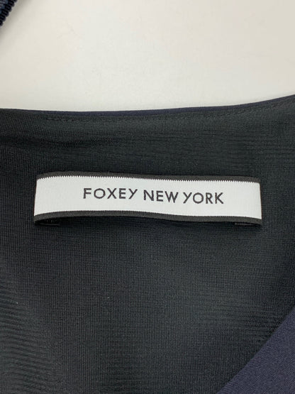 フォクシーニューヨーク Barron バロン 36344 ワンピ―ス 38 ネイビー タックフレア IT7K1W68XCNC