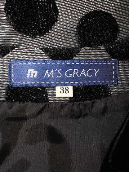 エムズグレイシー 921565 ワンピース 38 グレー ドット 水玉 IT7O4XFWUHRV