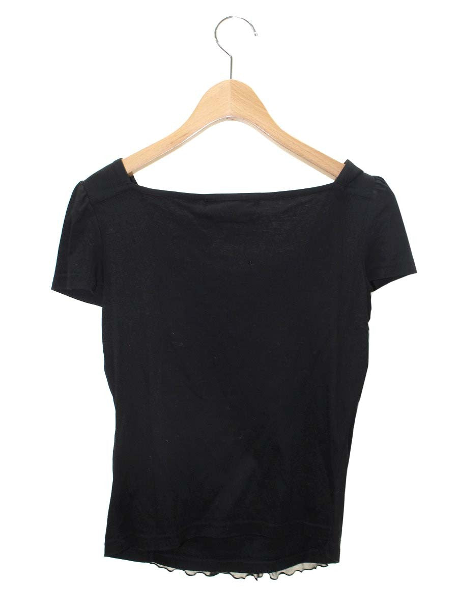 エムズグレイシー 525101 Tシャツ カットソー 38 ブラック ティアード フリル ITK4D27DAOBU