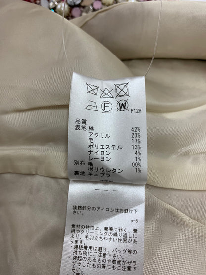 トッカ COTOIA0330 コート 4 レッド ツイード ビジュー ラインストーン ITER8C5F1BH8