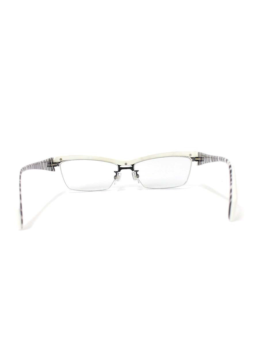 サムライ翔 仁 STYLE No.24 SS-J24 メガネ ホワイト/ブラウン ハーフリム スクエア ITGHUIVCQTM0