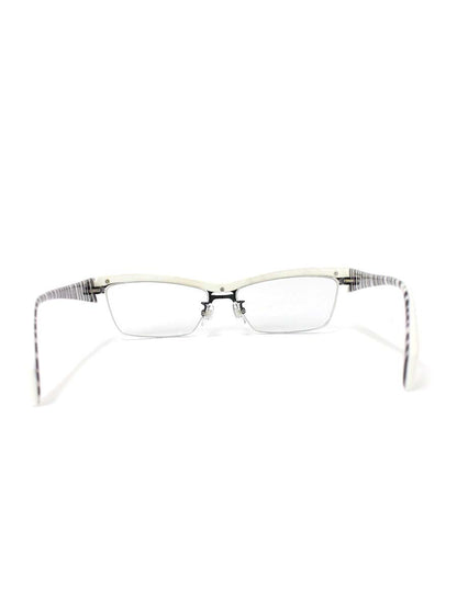 サムライ翔 仁 STYLE No.24 SS-J24 メガネ ホワイト/ブラウン ハーフリム スクエア ITGHUIVCQTM0