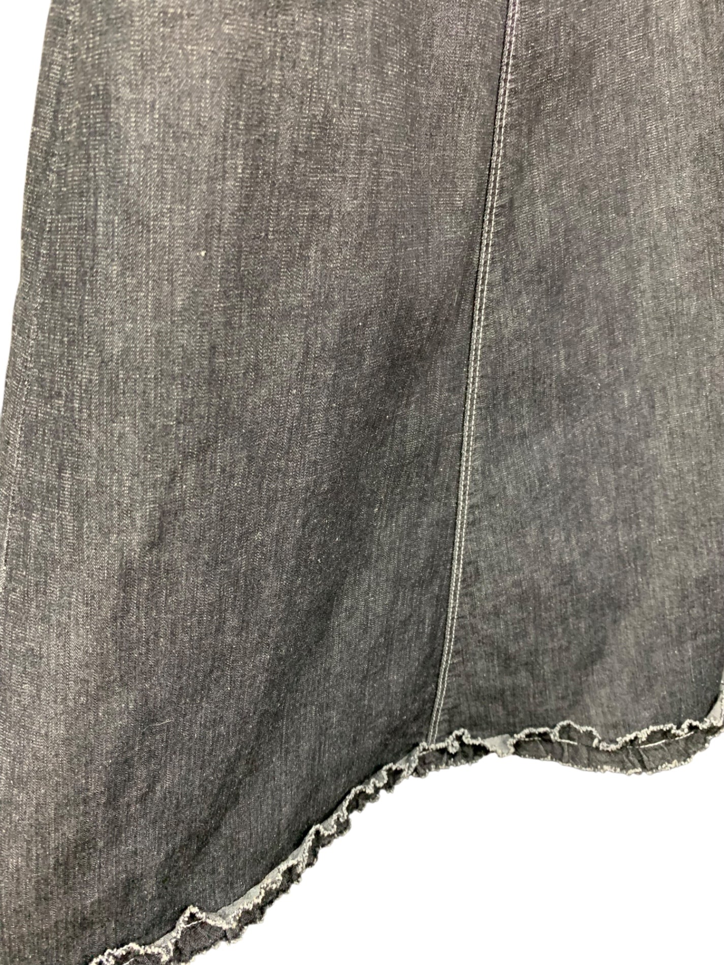 エムズグレイシー パールボタンデニム 317334 スカート 38 ブラック フリル ITUDUAP1A8YO