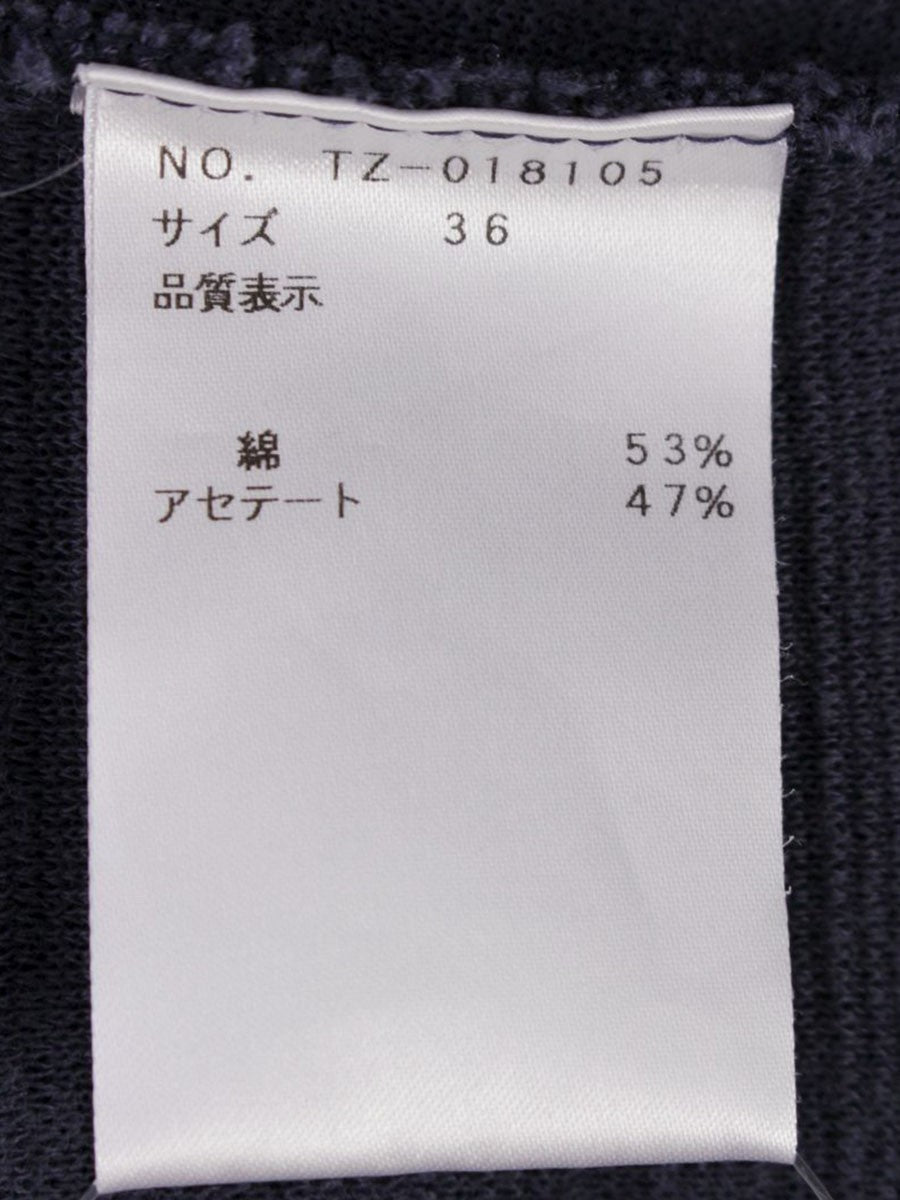 エムズグレイシー 018105 ワンピース 36 ネイビー バイカラー リボン IT4GGR62AVH8