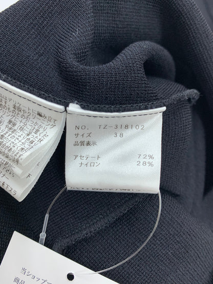 エムズグレイシー 318102 カーディガン 38 ブラック スパンコール カメリア ジップアップファスナー ITEQ2TBYIYIW