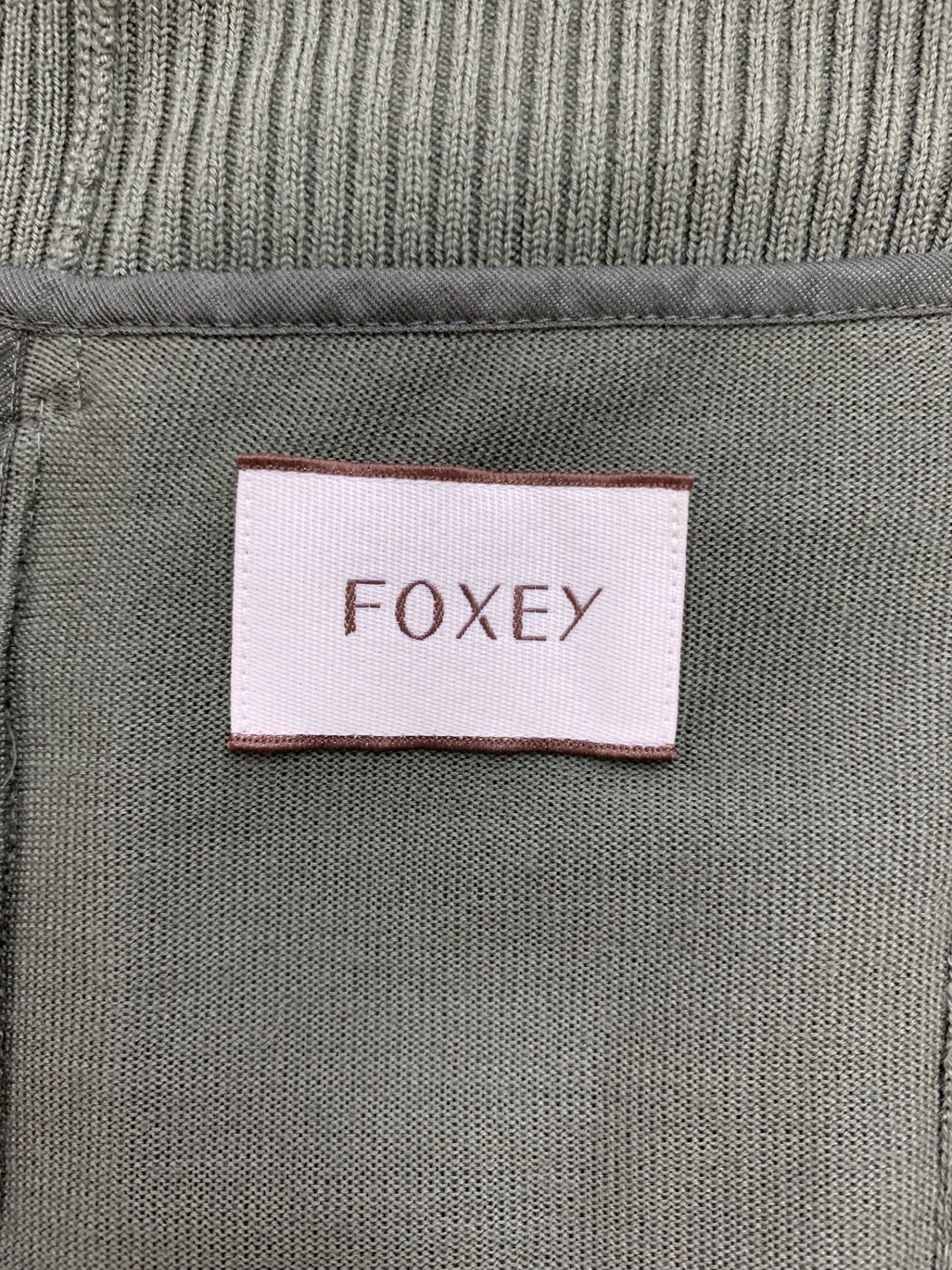 フォクシーブティック Zip Up Rib 41886 カーディガン 38 カーキグリーン ITMWZH5ICBEG