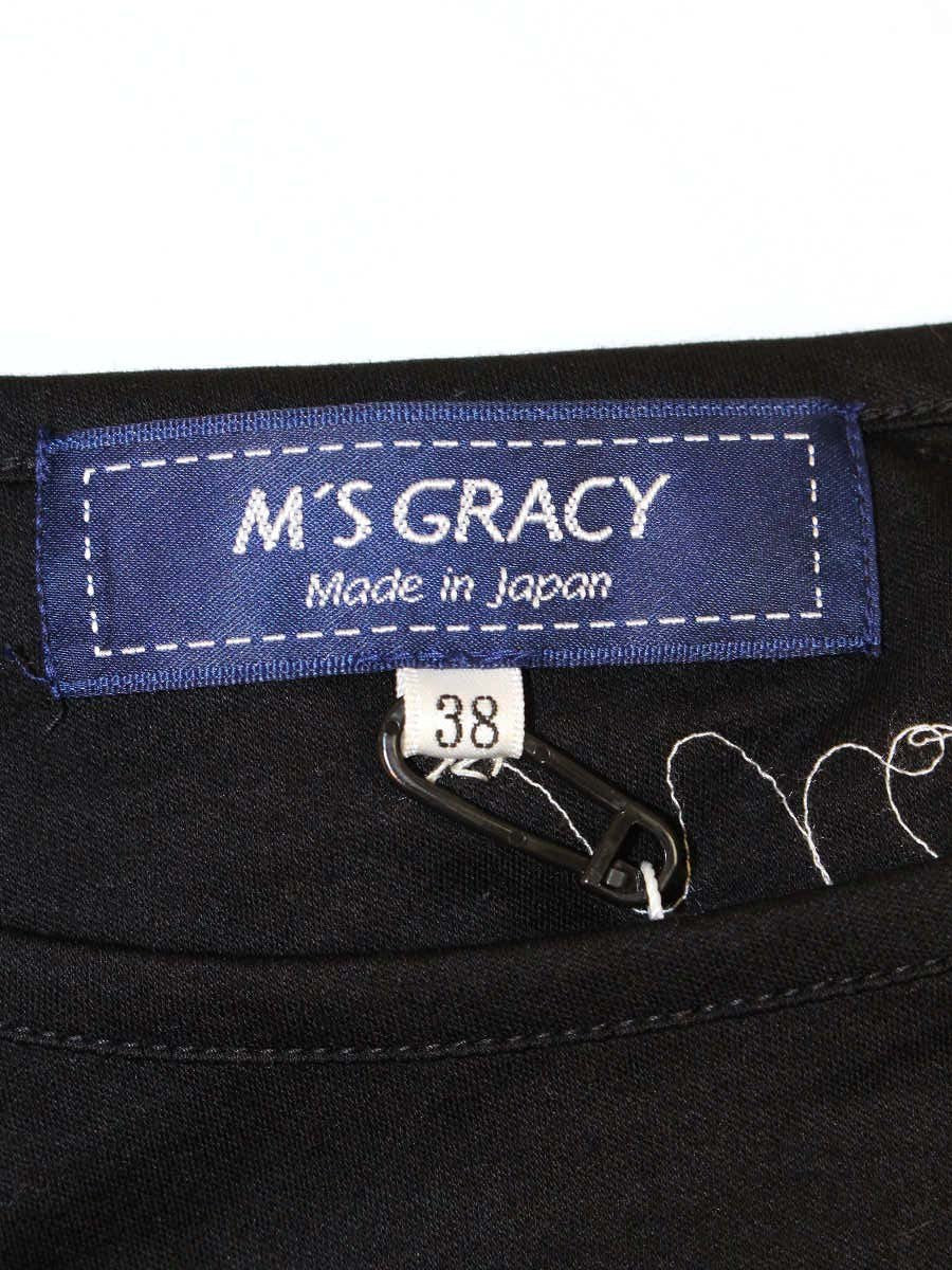 エムズグレイシー SA-2006-004 Tシャツ 38 ブラック ロゴ ITCM1302ZUIO