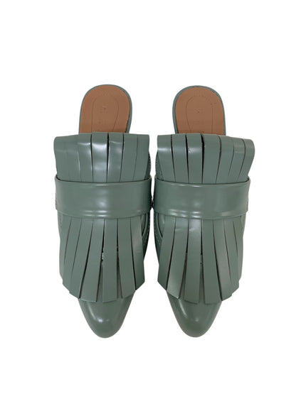 マルニ MARNI フリンジ カーフスキン ミュール スリッパ グレーブルー IT07TSGLZF0C