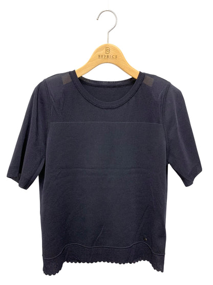フォクシー Knit Top  Mariage 45338 トップス 40 ネイビー ストレッチ 半袖 ITZ83ADYGW2Q