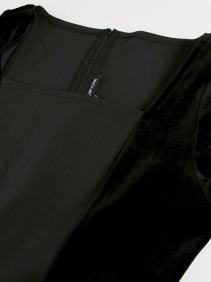 フォクシーニューヨーク 18595 ワンピース 40 ブラック ベロア スエード ITFNQUOU0OL8