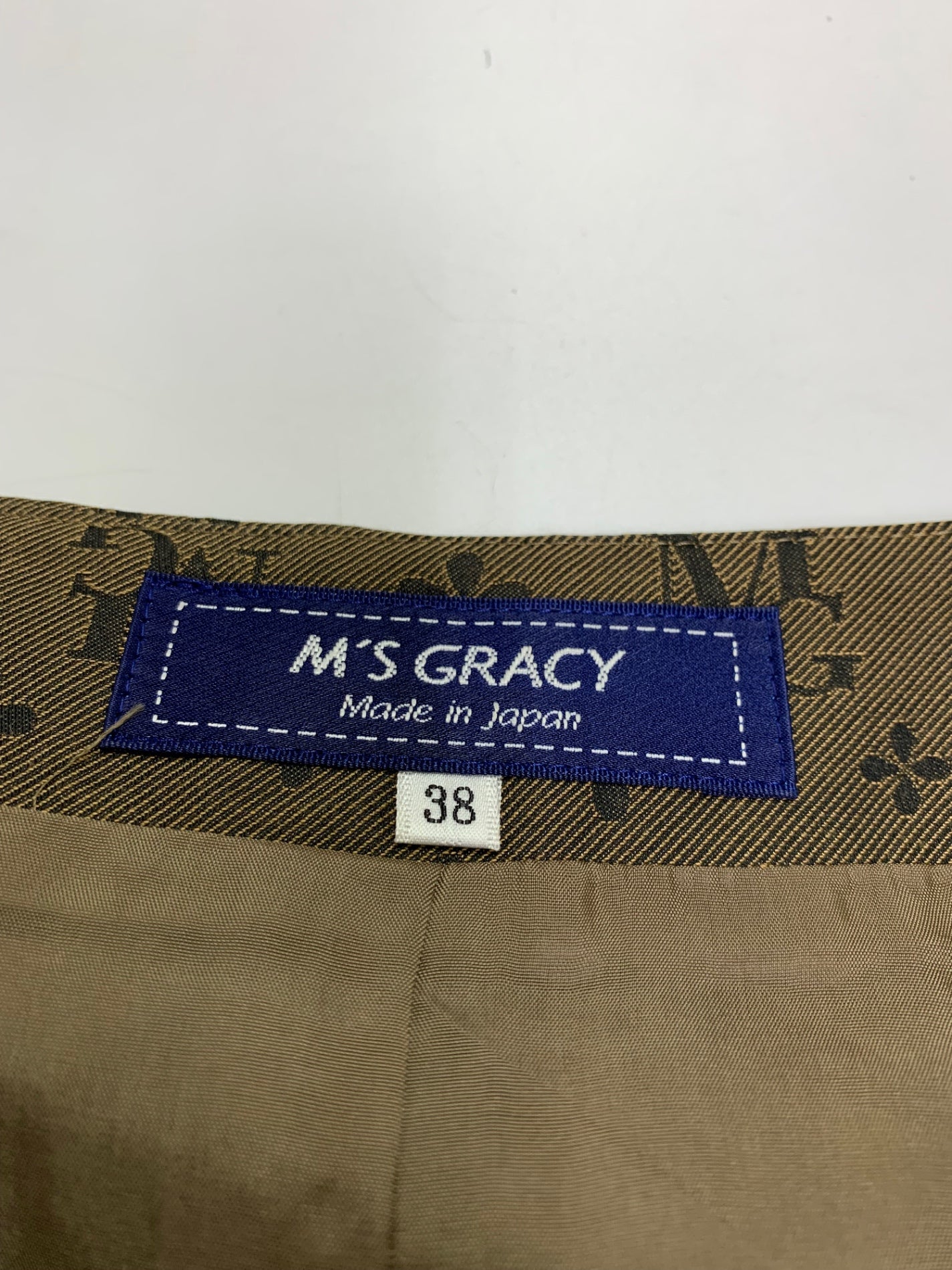 エムズグレイシー Monogram Jumper Skirt 811505 ワンピース 38 ブラウン ジャンパースカート ITX81AQ214MA