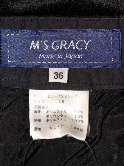 エムズグレイシー 726502 ワイドパンツ 36 ブラック ベロア ITDEGEZN23YP 【SALE】