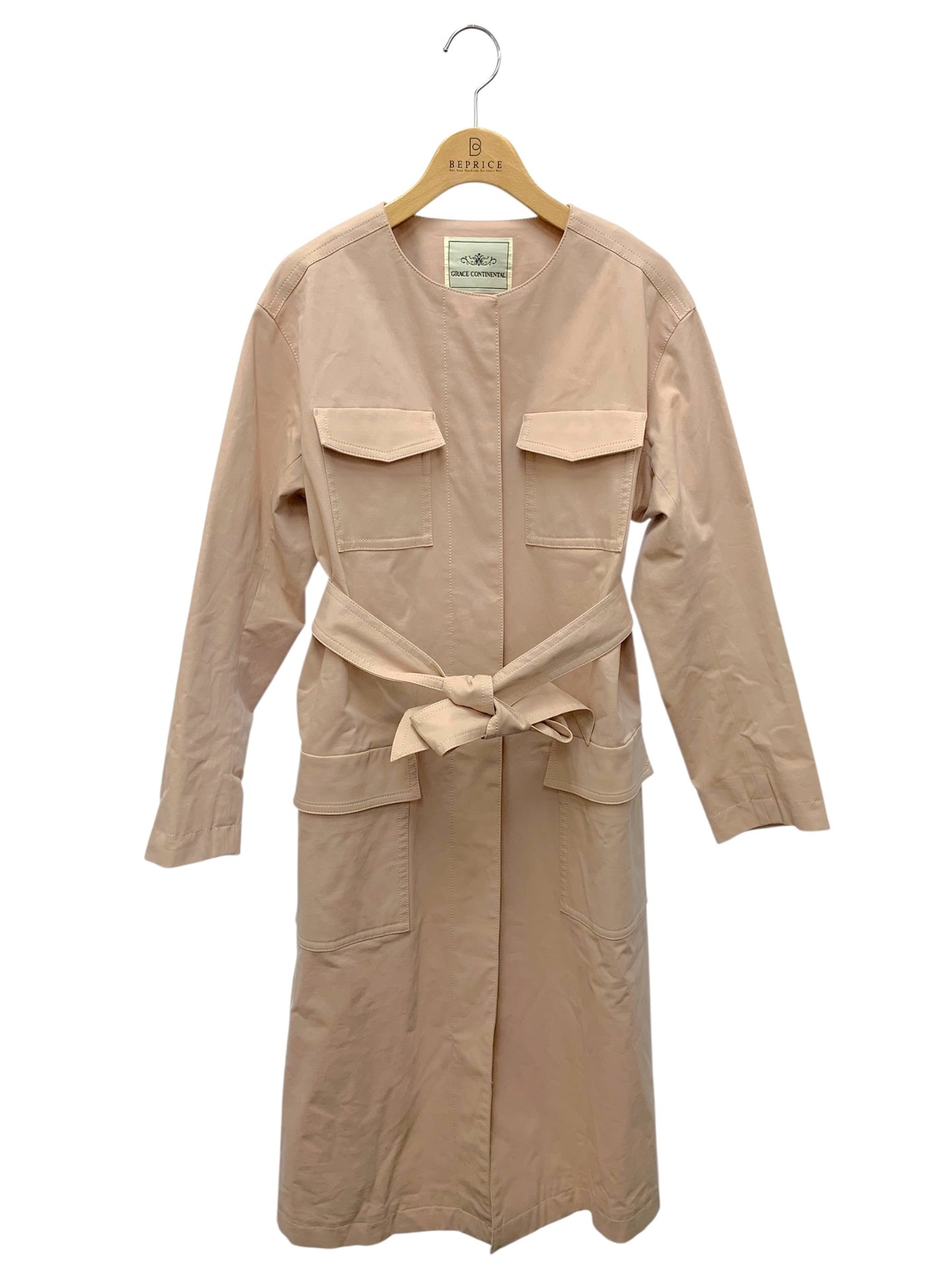 グレースコンチネンタル 1916 2194-0 36 ピンク ノーカラー ワークコート IT89QKV0U5EO