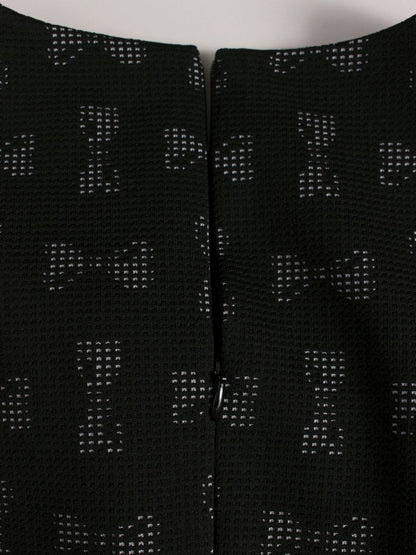 エムズグレイシー 311604 ワンピース 40 ブラック リボンモチーフ 切替 クルーネック ITD0IW5LAU89