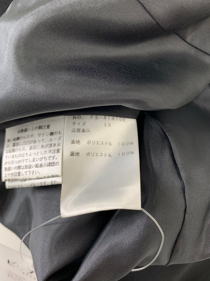 エムズグレイシー 414106 ノーカラージャケット 38 ブラック ティアード ITEV6LXH2XCG